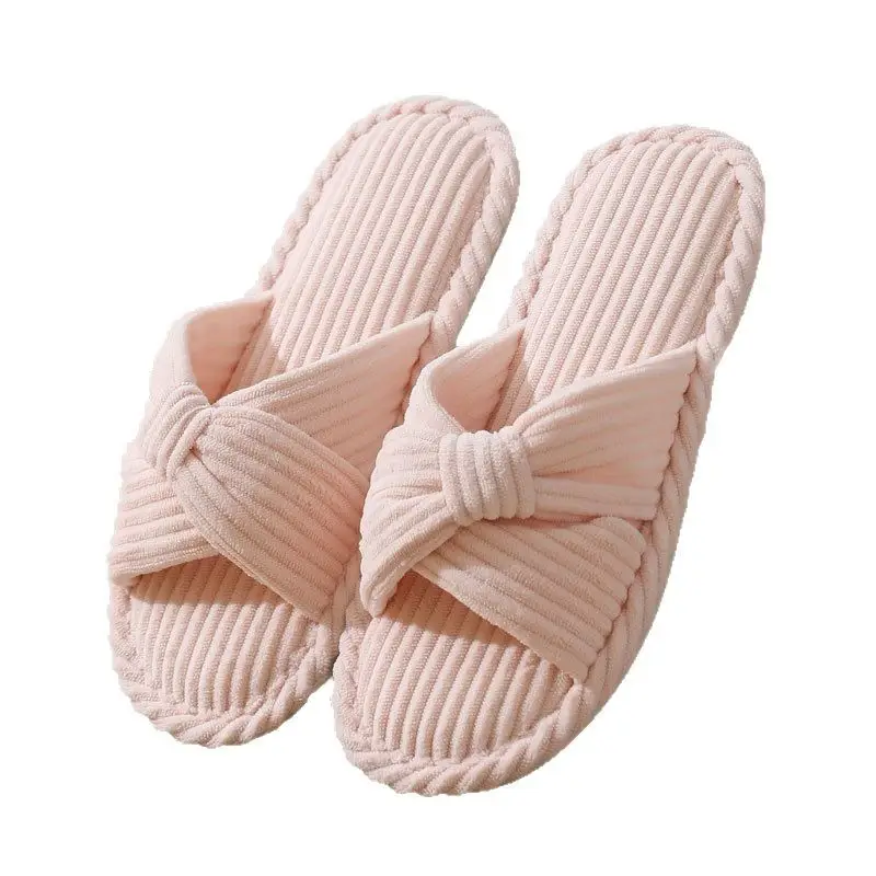 Cross-border New Corduroy Cross Cotton Slippers Autumn and Winter Household Wholesale Indoor Home Warm Slippers Women's Winter