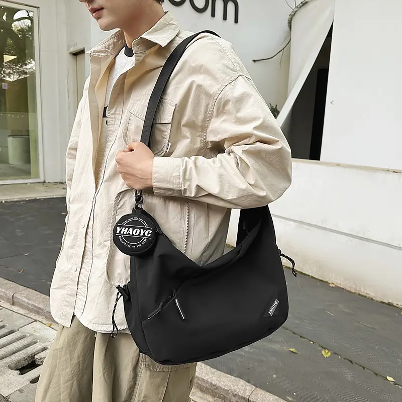 Men's Grey Crossbody Bag 2025 Casual Commuter Large Capacity - Image 8