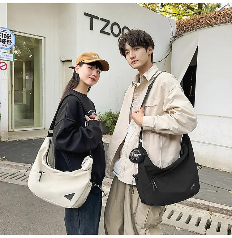 Men's Grey Crossbody Bag 2025 Casual Commuter Large Capacity — feature 14