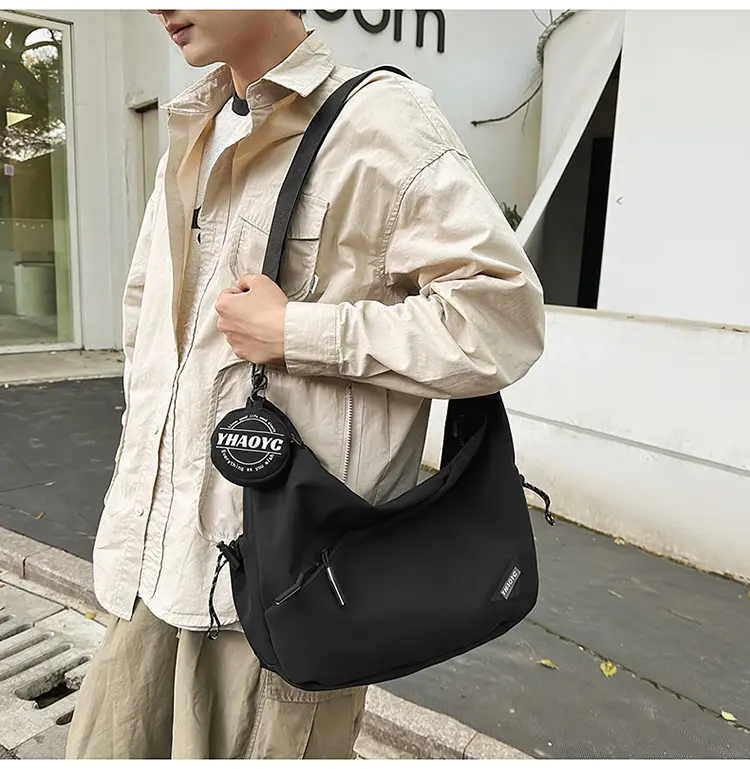 Men's Grey Crossbody Bag 2025 Casual Commuter Large Capacity — feature 15