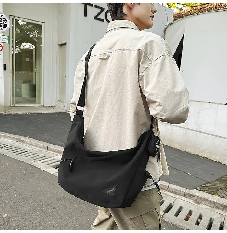 Men's Grey Crossbody Bag 2025 Casual Commuter Large Capacity — feature 16