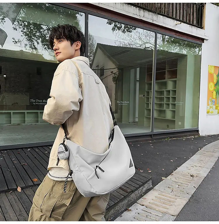 Men's Grey Crossbody Bag 2025 Casual Commuter Large Capacity — feature 19