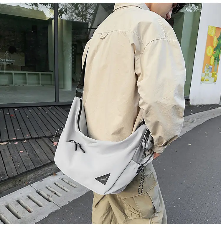 Men's Grey Crossbody Bag 2025 Casual Commuter Large Capacity — feature 20