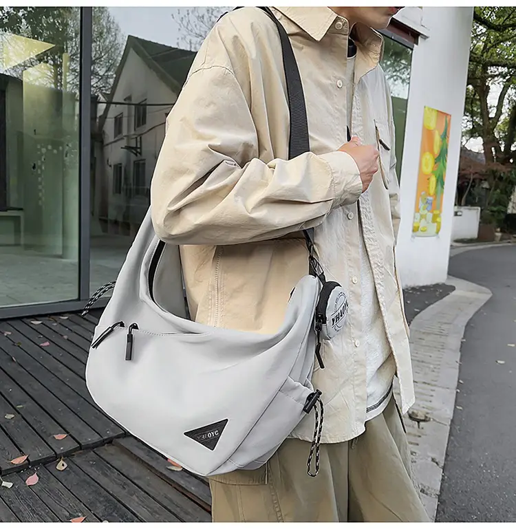 Men's Grey Crossbody Bag 2025 Casual Commuter Large Capacity — feature 21