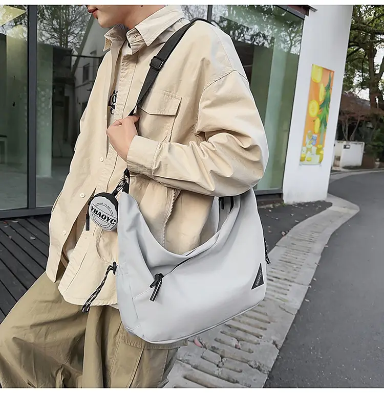 Men's Grey Crossbody Bag 2025 Casual Commuter Large Capacity — feature 22