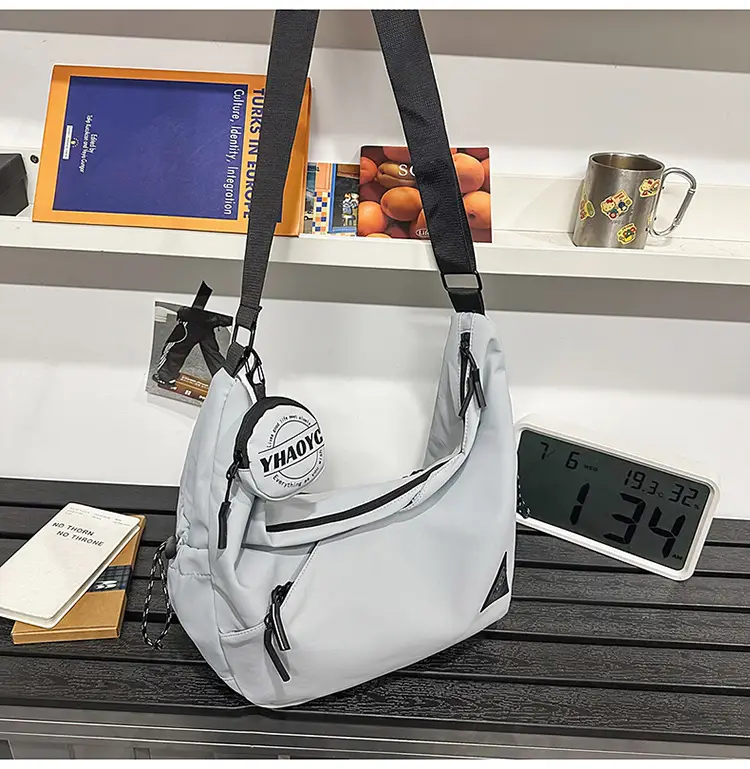 Men's Grey Crossbody Bag 2025 Casual Commuter Large Capacity — feature 29