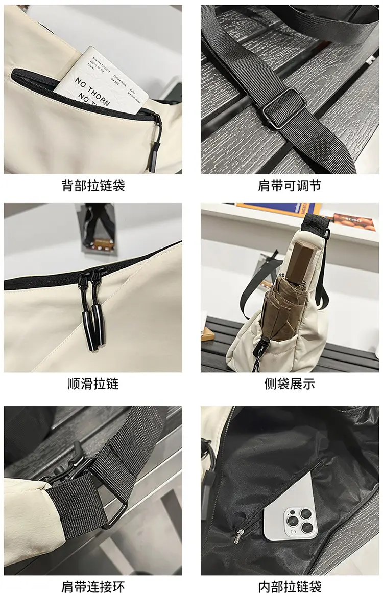Men's Grey Crossbody Bag 2025 Casual Commuter Large Capacity — feature 38