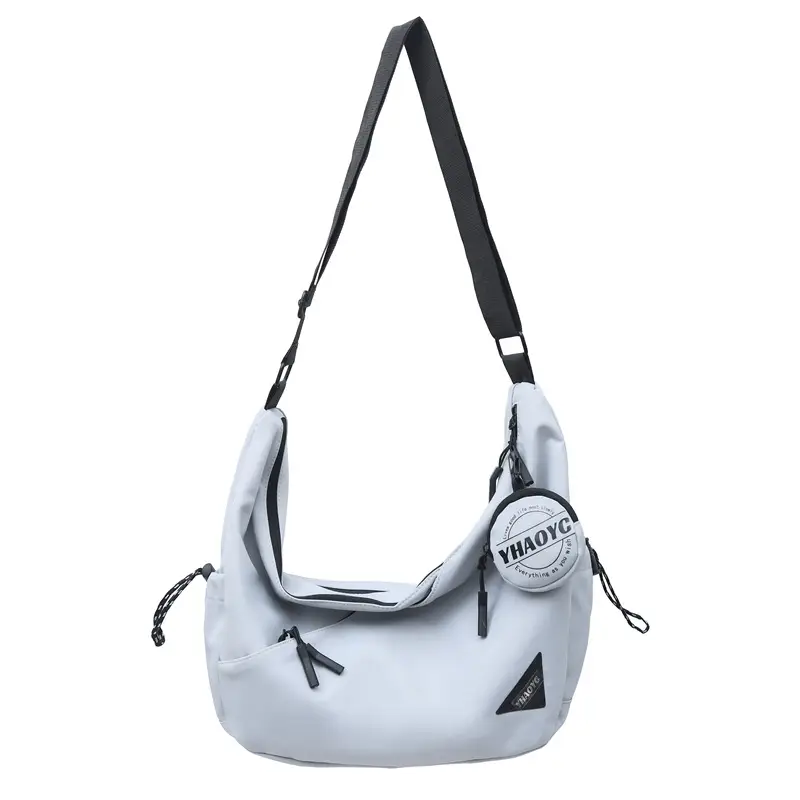 Men's Grey Crossbody Bag 2025 Casual Commuter Large Capacity - Image 4
