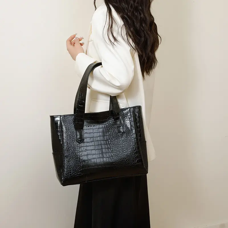 Red Croc PU Leather Crossbody Bag for Women