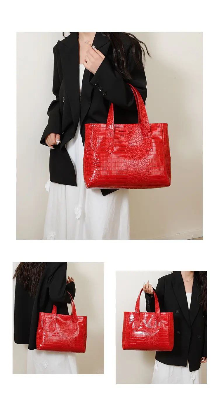 Red Croc PU Leather Crossbody Bag for Women — feature 8