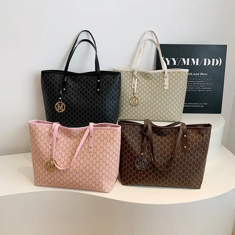Women's Monogram Canvas Commuter Tote Bag Large Capacity - Image 8