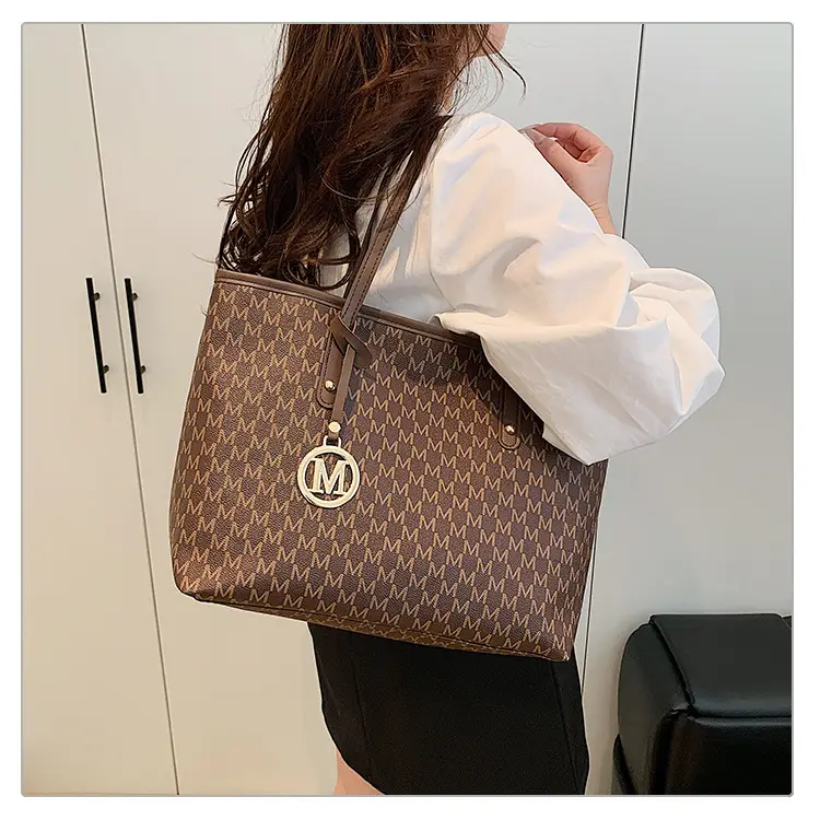 Women's Monogram Canvas Commuter Tote Bag Large Capacity — feature 17
