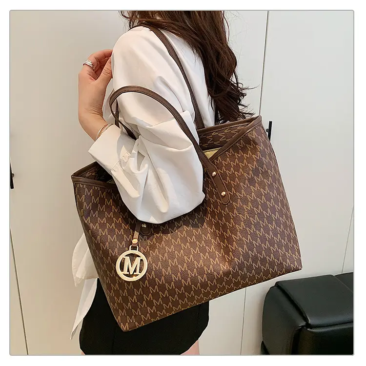 Women's Monogram Canvas Commuter Tote Bag Large Capacity — feature 20