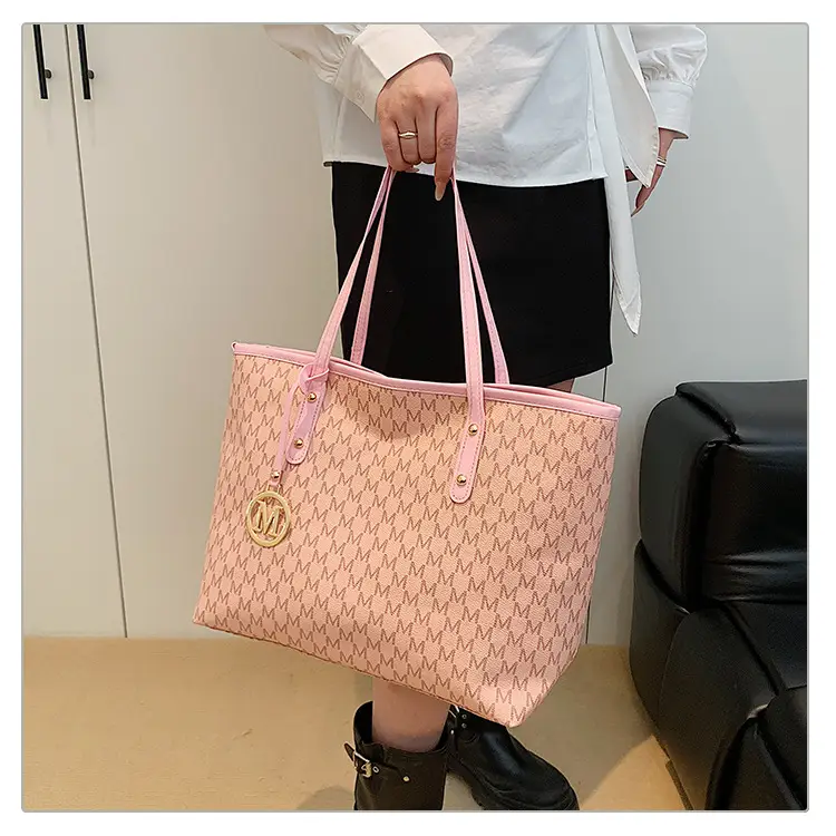 Women's Monogram Canvas Commuter Tote Bag Large Capacity — feature 21