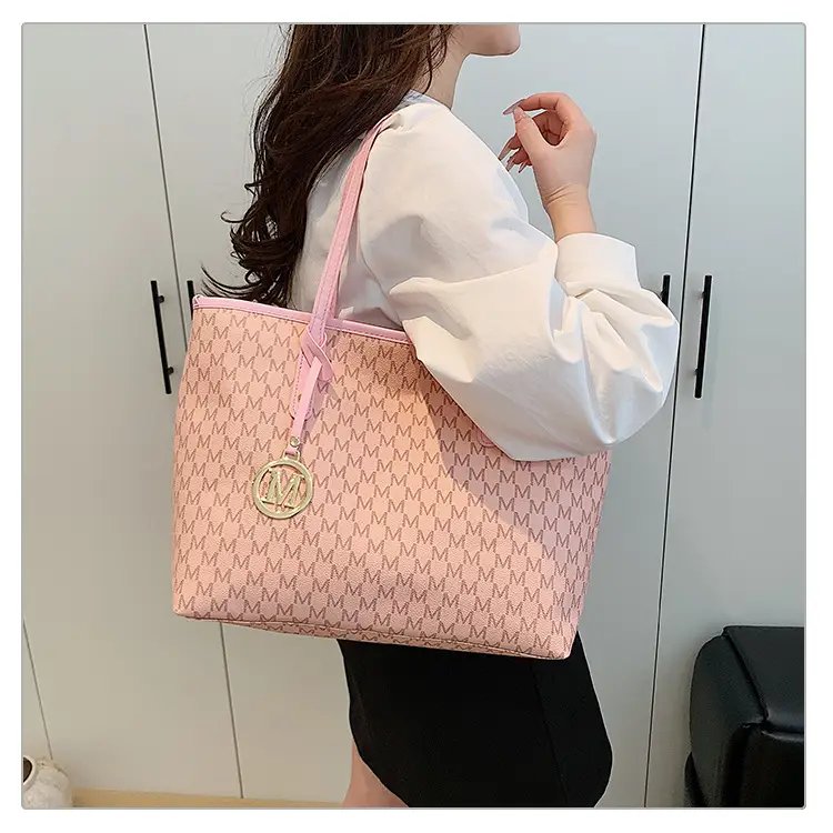 Women's Monogram Canvas Commuter Tote Bag Large Capacity — feature 22