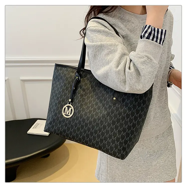 Women's Monogram Canvas Commuter Tote Bag Large Capacity — feature 26