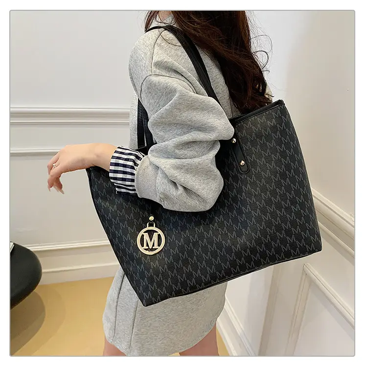 Women's Monogram Canvas Commuter Tote Bag Large Capacity — feature 28