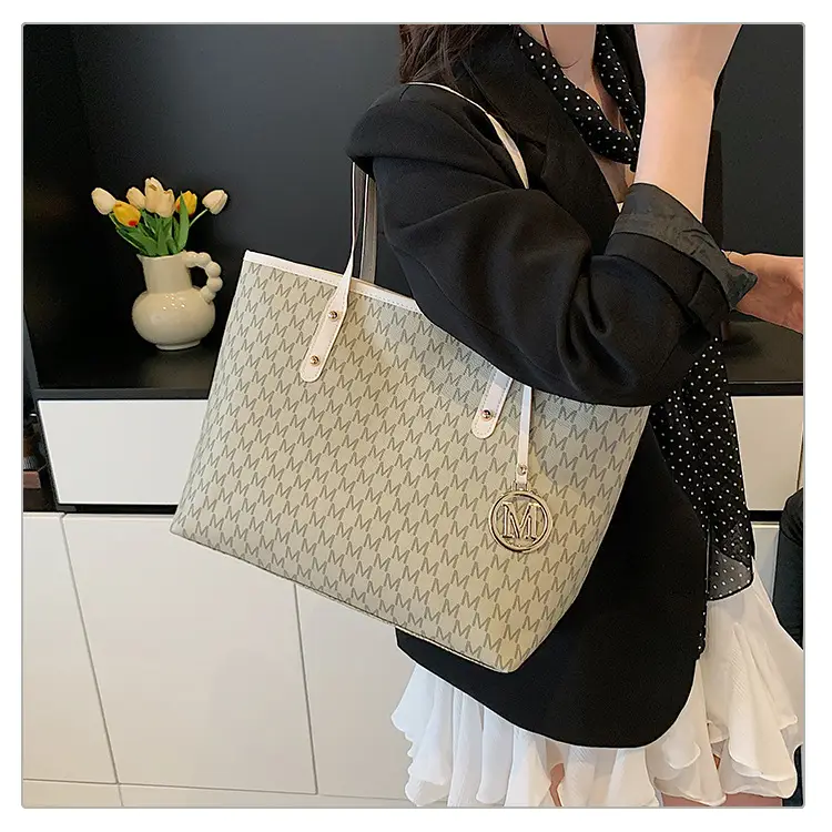 Women's Monogram Canvas Commuter Tote Bag Large Capacity — feature 30