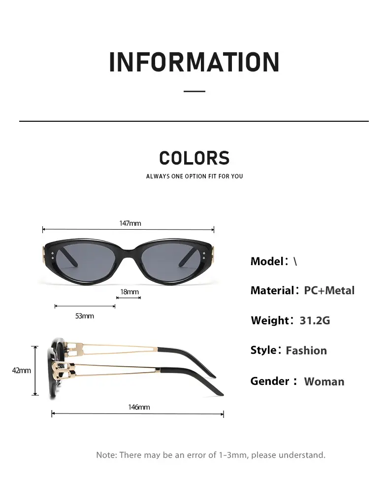 Women Polarized Cat's Eye Sunglasses Black UV Resistant β feature 6