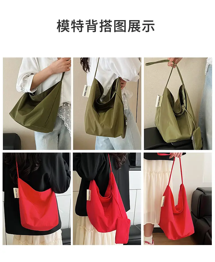 Women Red Nylon Shoulder Bag Large Capacity 2025 — feature 11