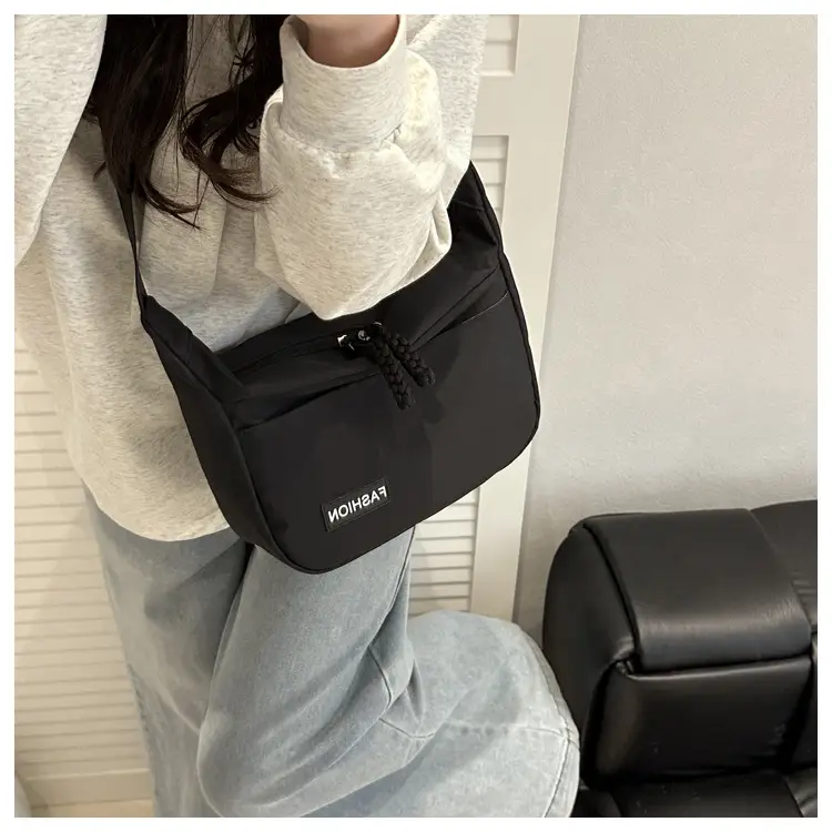 Pink Casual Shoulder Bag for Women with Black Strap — feature 13