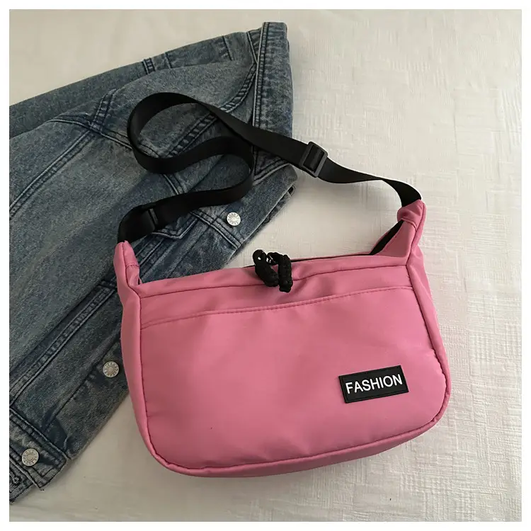 Pink Casual Shoulder Bag for Women with Black Strap — feature 25