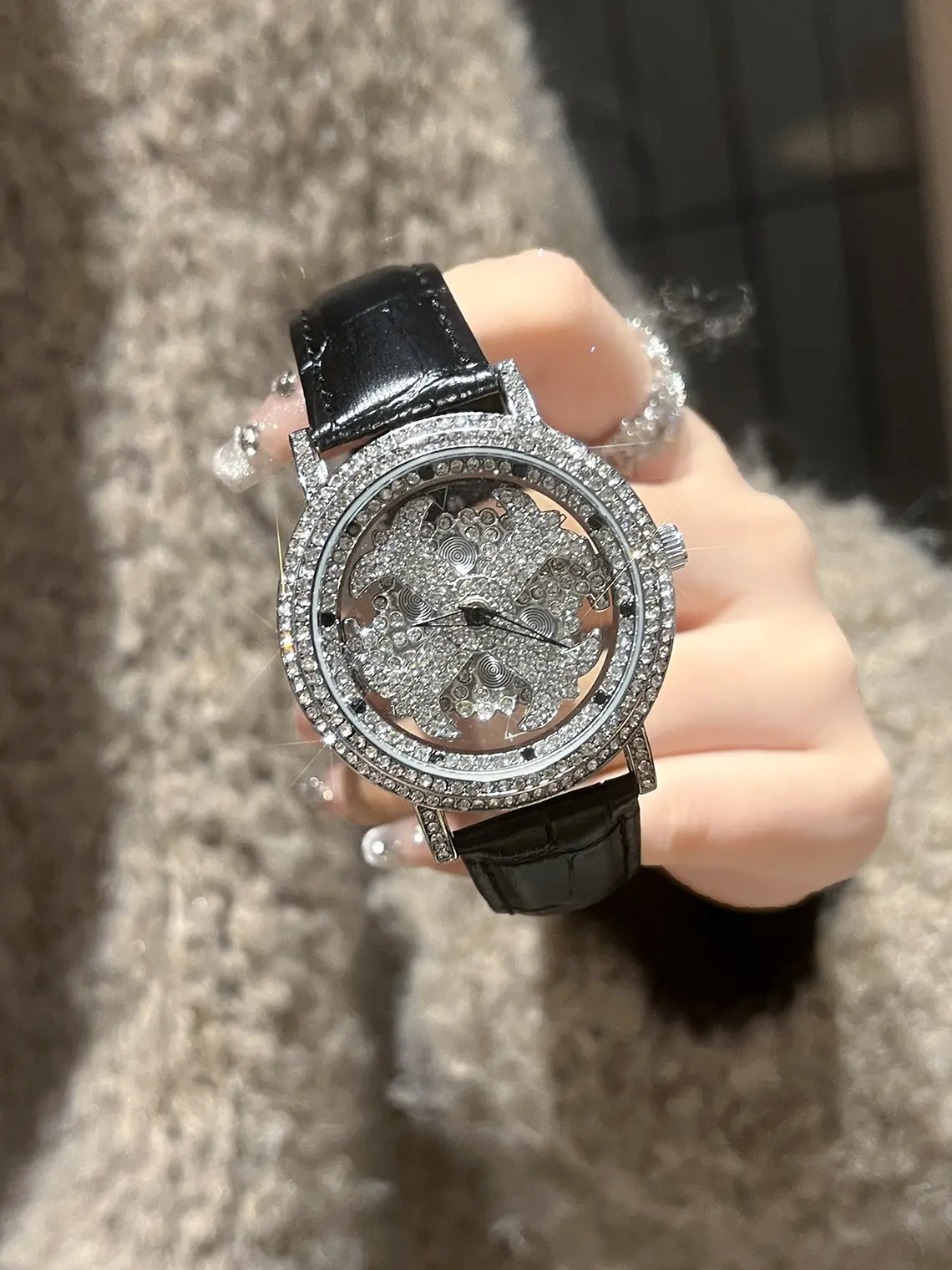 Women Cross-Border Rhinestone Watch Silver Crystal Band — feature 10