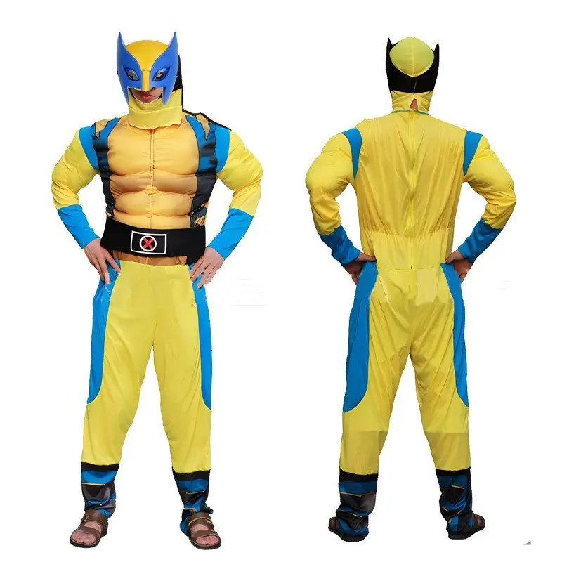 Wolverine Costume One-Piece Cosplay Halloween Children's Day Muscle Suit Stage Performance Suit for Men and Adults - Image 12