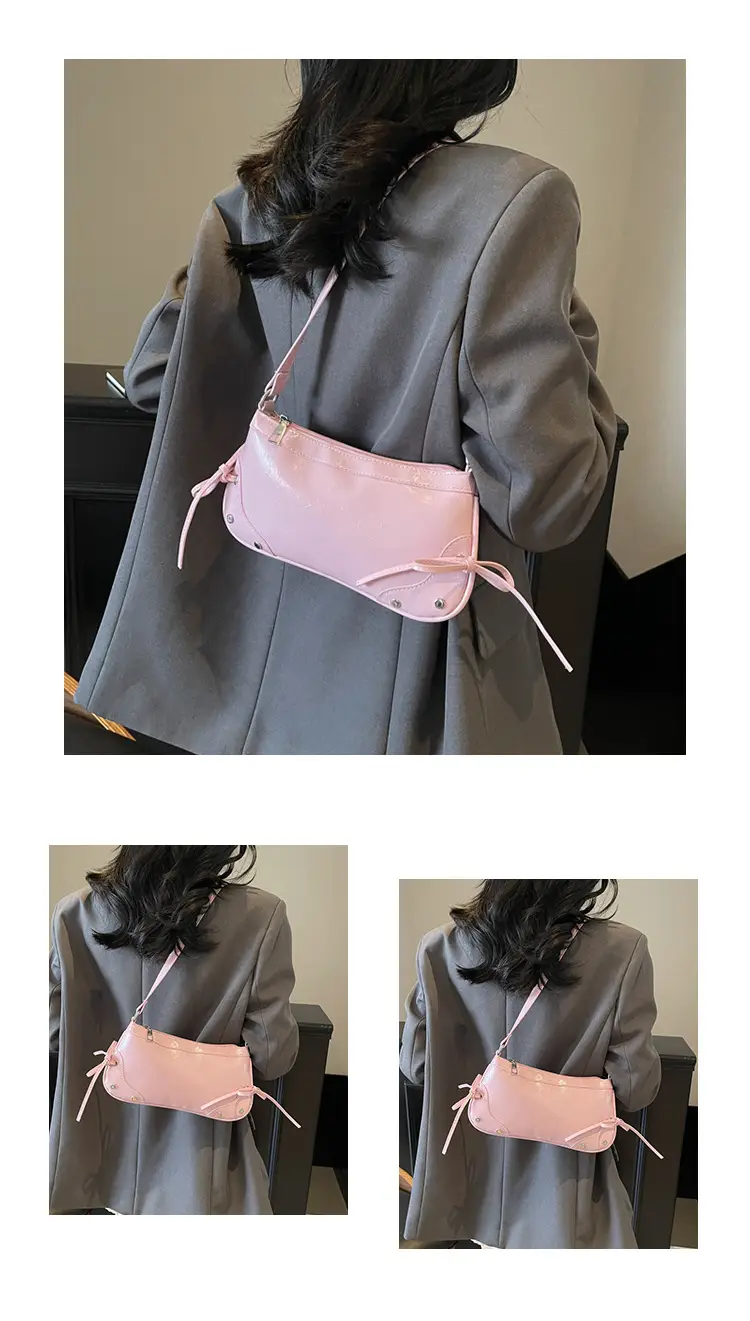 Red Rivet Bow Handbag for Women Large Capacity — feature 20