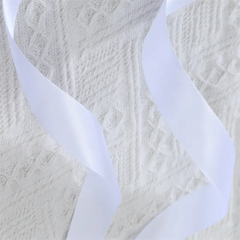 White Lace Wide Belt with Ribbon for Women - Image 6