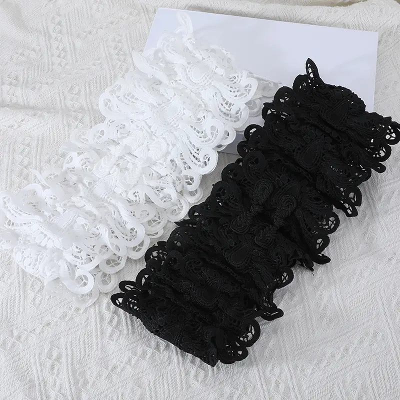White Lace Wide Belt with Ribbon for Women — feature 8
