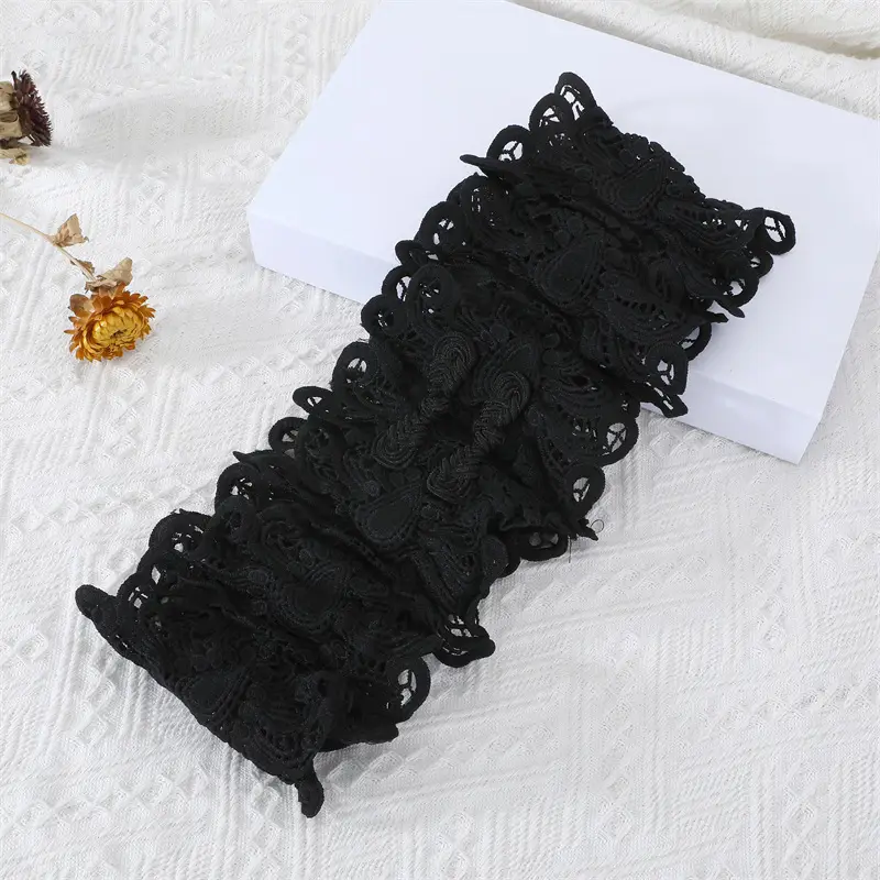 White Lace Wide Belt with Ribbon for Women — feature 9
