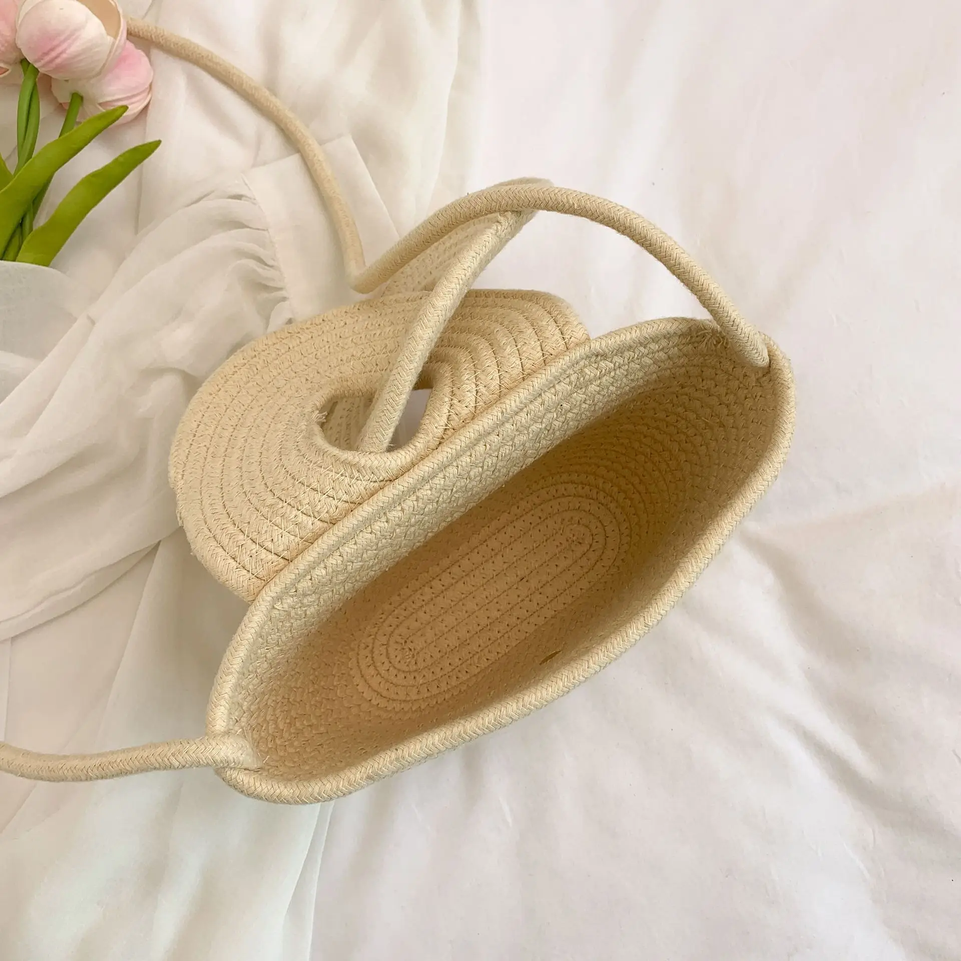 Pearl Flap Crossbody Bag Women Casual Mini Beach Bag - Image 5