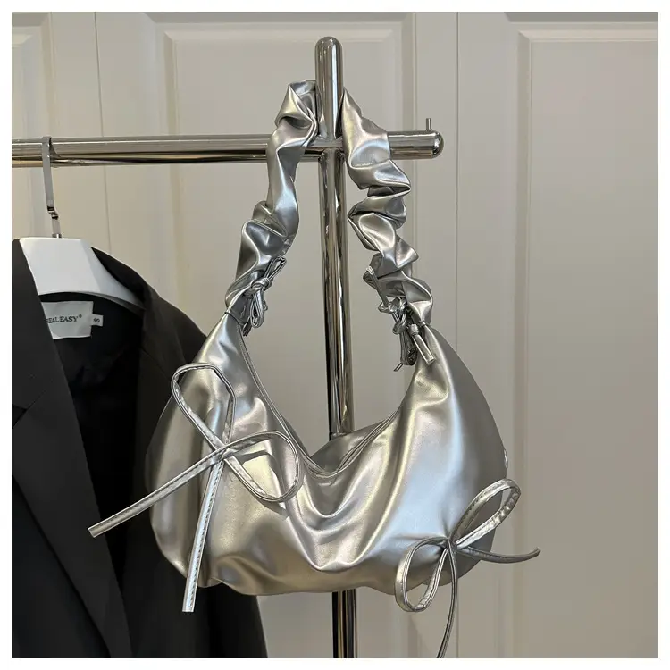 Women's White Drawstring Bow Crossbody Bag Large Capacity — feature 22