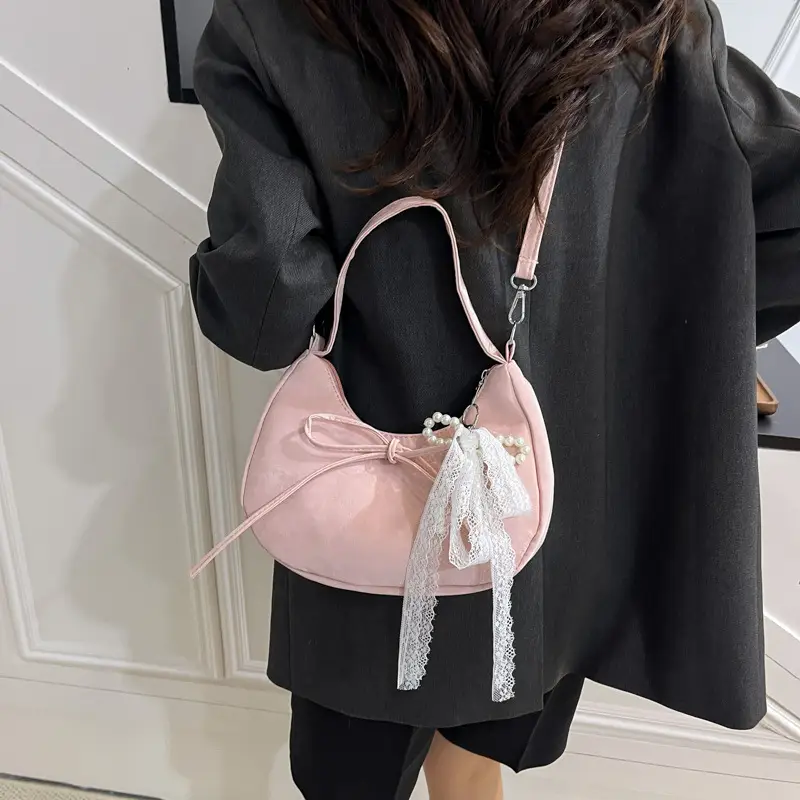 Pink Bow Satchel Bag for Women 2025 Summer - Image 6