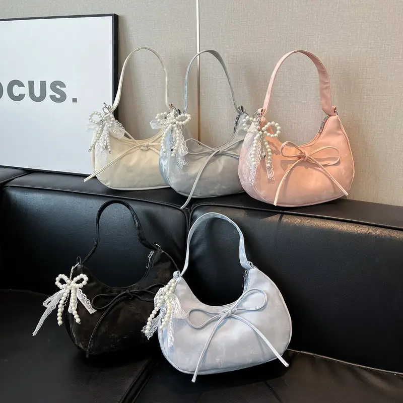 Pink Bow Satchel Bag for Women 2025 Summer - Image 9