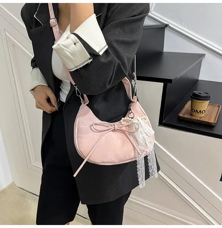 Pink Bow Satchel Bag for Women 2025 Summer — feature 7