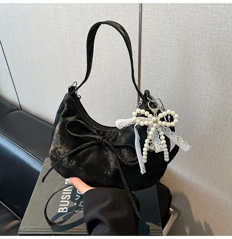 Pink Bow Satchel Bag for Women 2025 Summer - Image 3