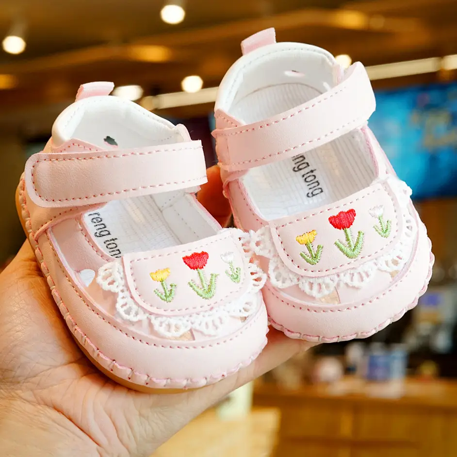 Baby Sandals White Embroidered 0-1 Years - Image 5