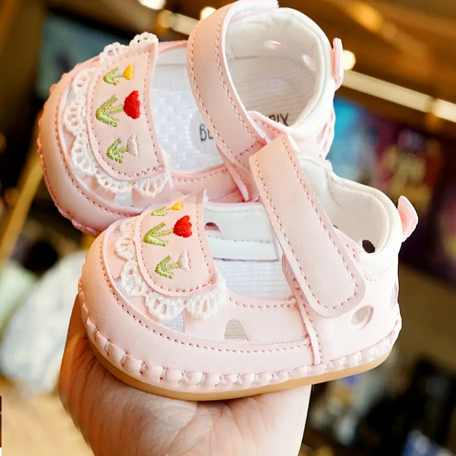 Baby Sandals White Embroidered 0-1 Years - Image 6