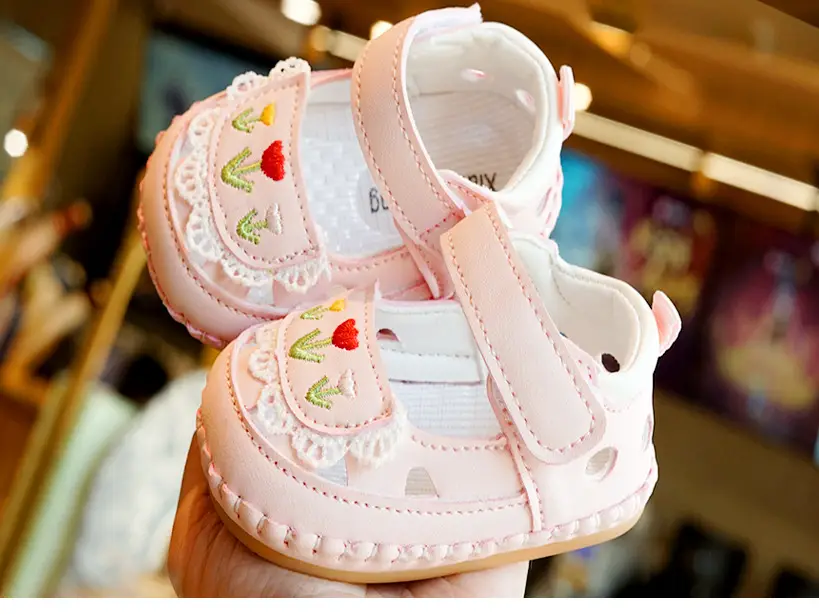 Baby Sandals White Embroidered 0-1 Years — feature 8