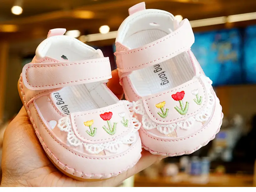 Baby Sandals White Embroidered 0-1 Years — feature 9