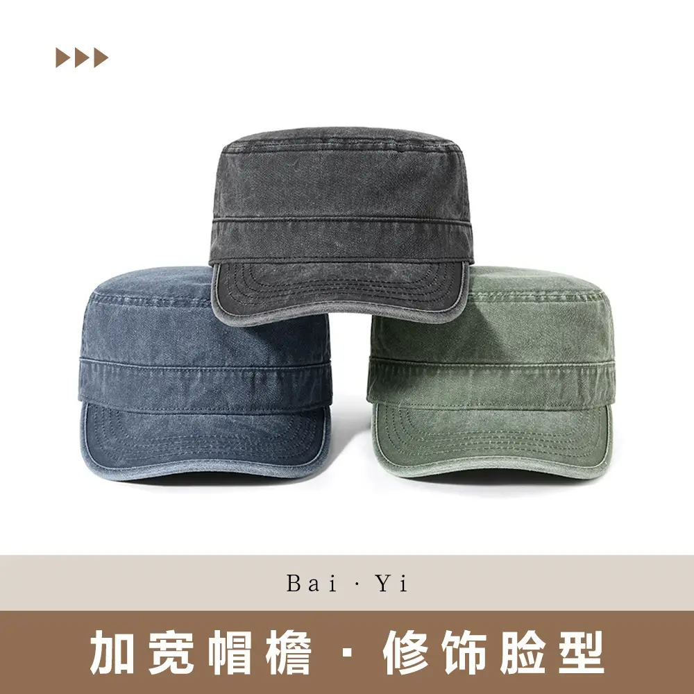 Spring Wash Cotton Men Hat with Back Closure