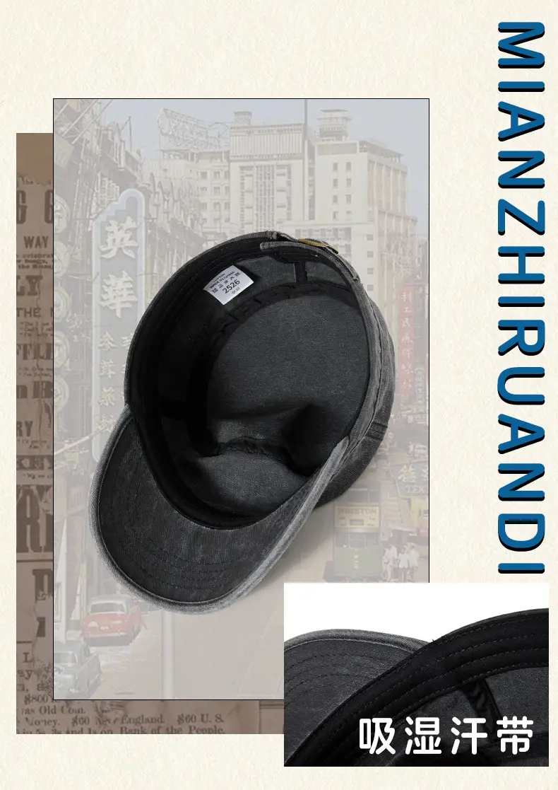 Spring Wash Cotton Men Hat with Back Closure — feature 6