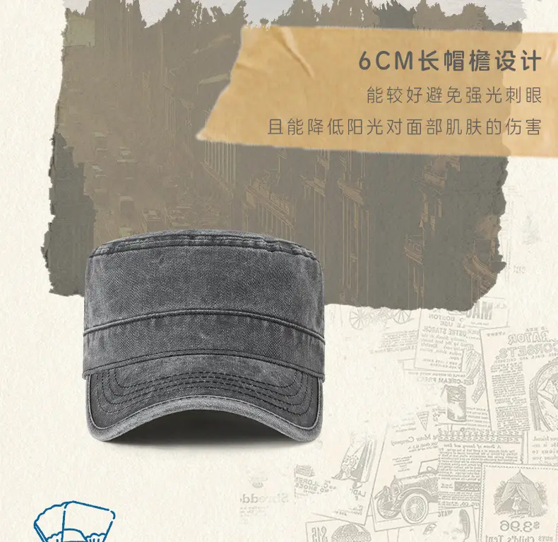 Spring Wash Cotton Men Hat with Back Closure — feature 8