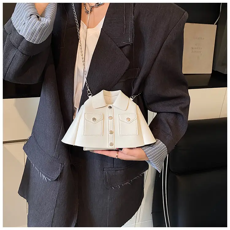 Women's Cream Shoulder Bag with Chain Crossbody Design — feature 10