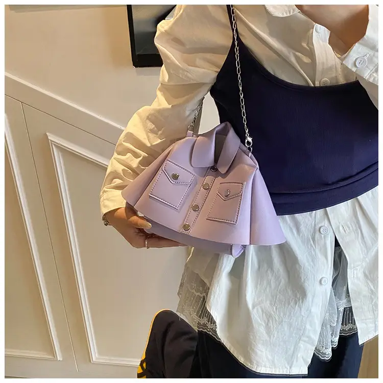Women's Cream Shoulder Bag with Chain Crossbody Design — feature 7
