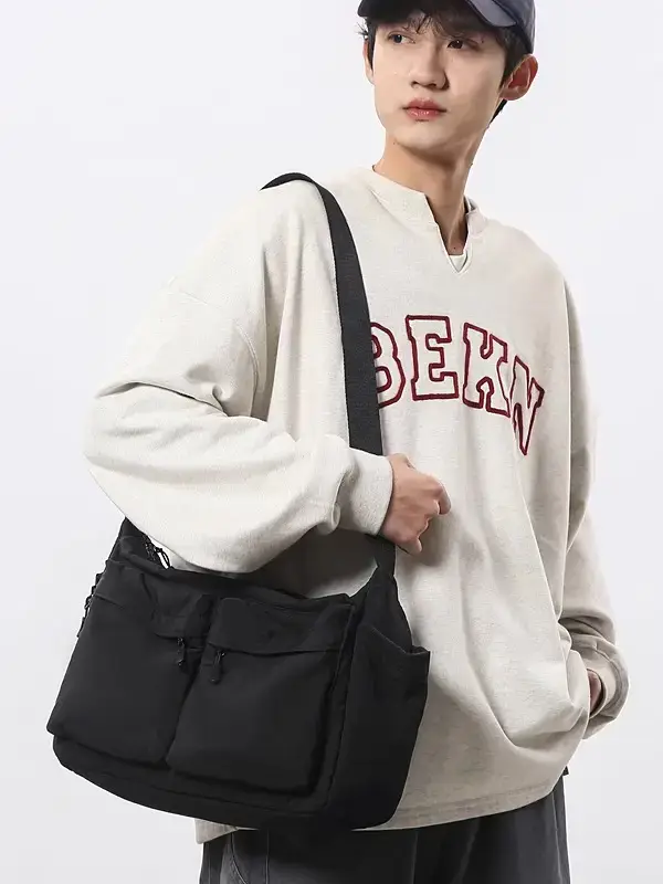Japanese-Style Waterproof Commuter Crossbody Bag for Men - Image 6