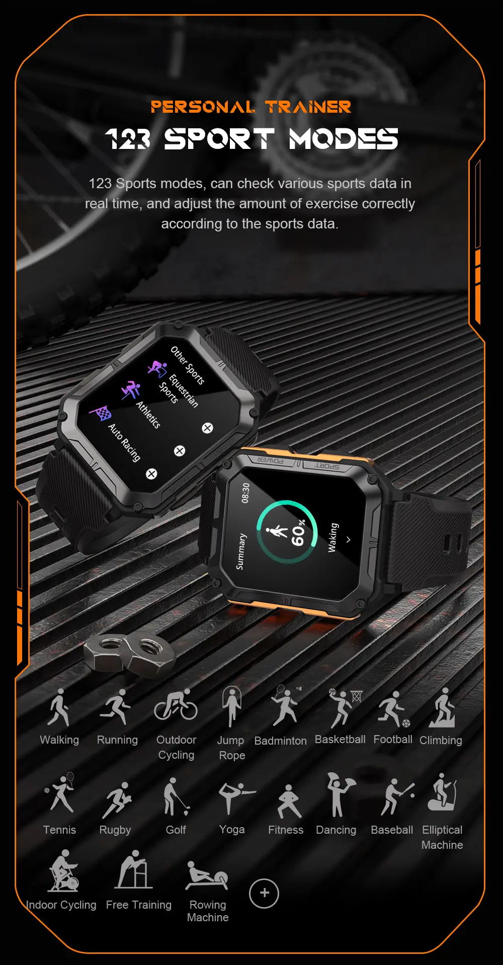 C20Pro Bluetooth Call Outdoor Rugged Sports Waterproof Pedometer Smartwatch — feature 11