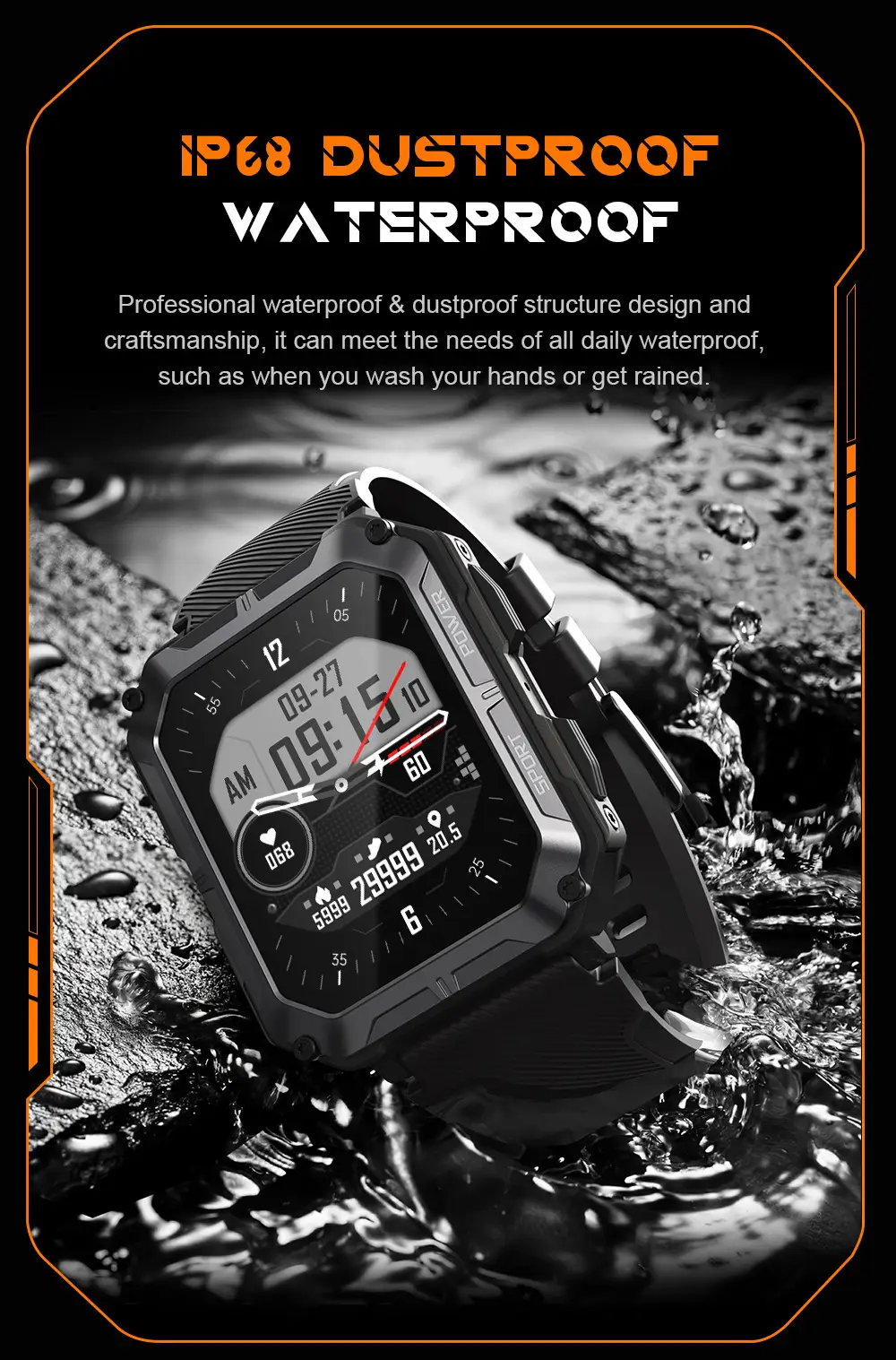 C20Pro Bluetooth Call Outdoor Rugged Sports Waterproof Pedometer Smartwatch — feature 16